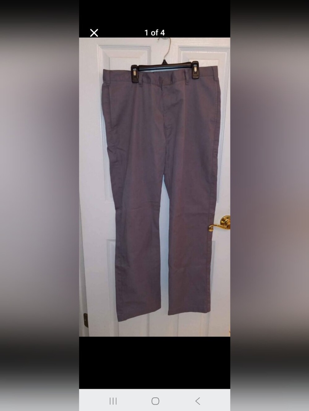 Men's Gray Straight-Leg Chino Pants